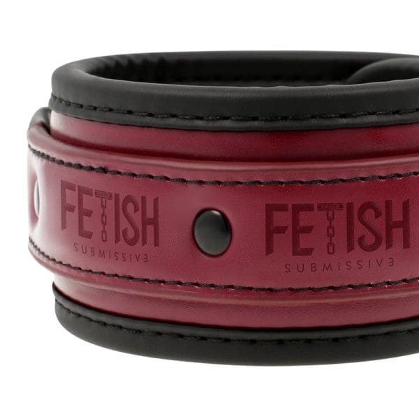 FETISH SUBMISSIVE DARK ROOM - VEGAN LEATHER ANKLE HANDCUFFS WITH NEOPRENE LINING 7